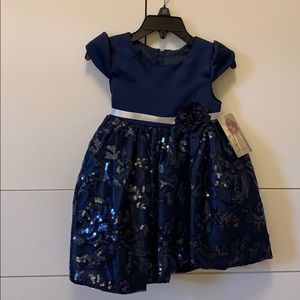 Navy sequence toddler dress